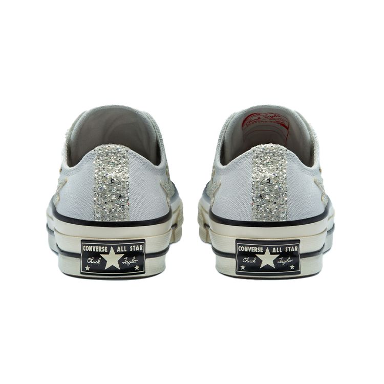 Converse 1970s Chuck Taylor All Star Glitter Shine Canvas Slip Resistant Durable Low Top Skate Shoes Women sneaker Blue 569538C