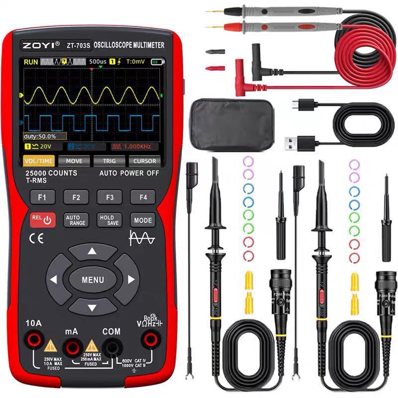 ZOYI ZT702S Handheld Color Screen Digital Oscilloscope Multimeter - Multifunction Auto Repair Anti-Burn Instrument