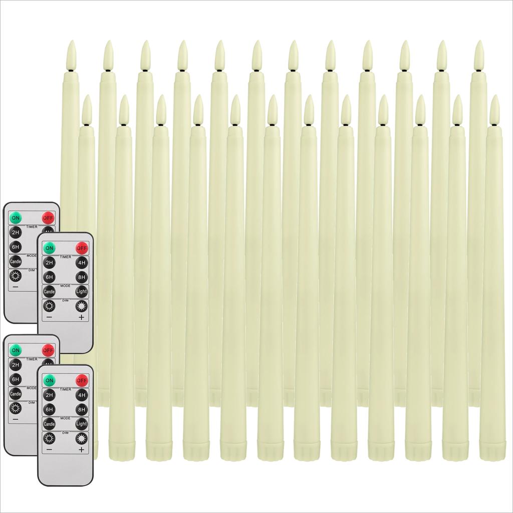 Flameless Taper Candles with Remote Battery Operated Flickering Wick LED Candle for Wedding Christmas Holiday Party Home Decor