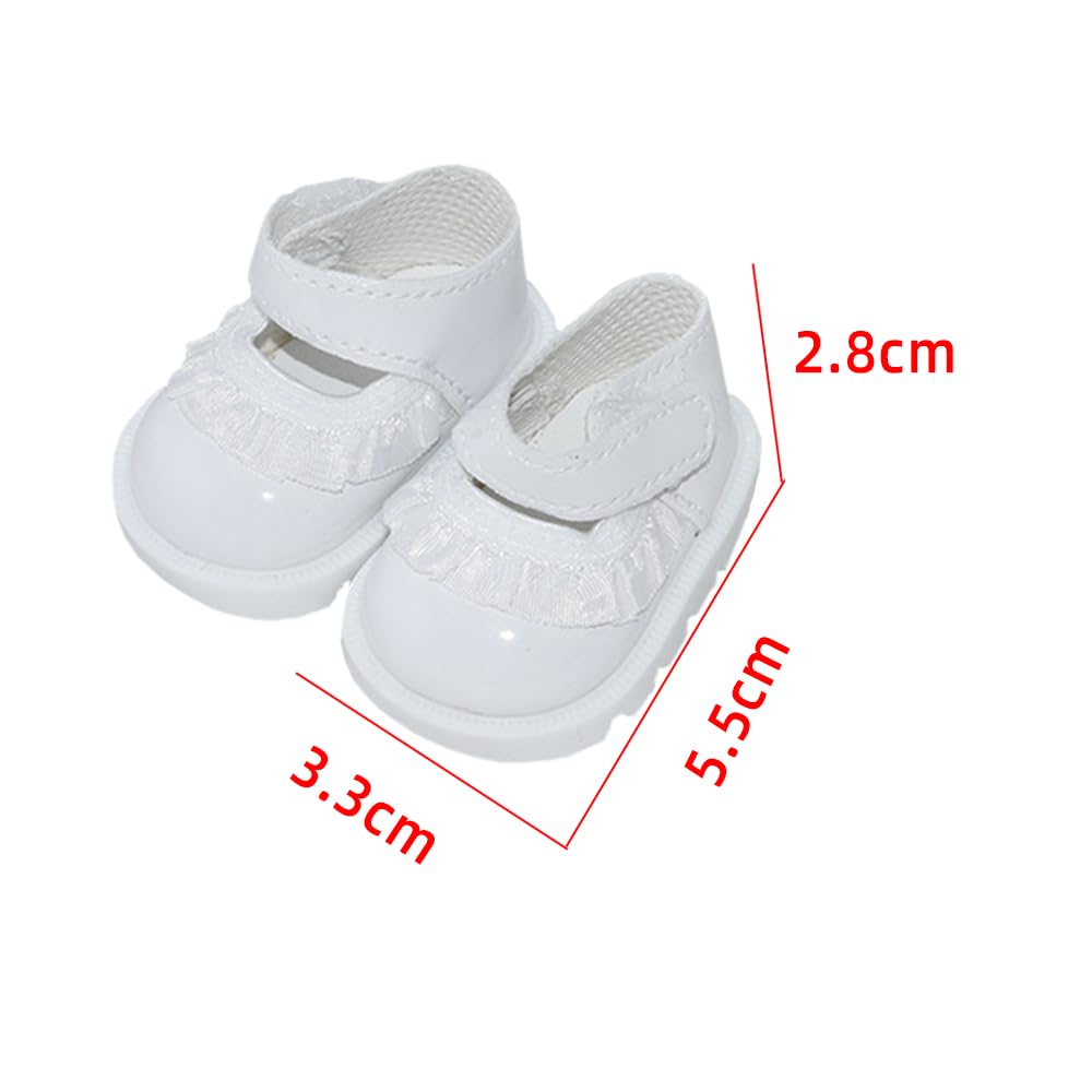 Niannyyhouse 20cm Plush Toy with Leather Shoes and Lace Shoes, Shoe Length: Approx. 5.5cm, Dress-Up, Cotton Doll, Doll Accessories (a1)