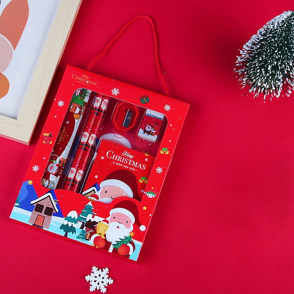 

6Pcs/set Sharpener Children s Pencils Stationery Study Stationery Set Christmas красный