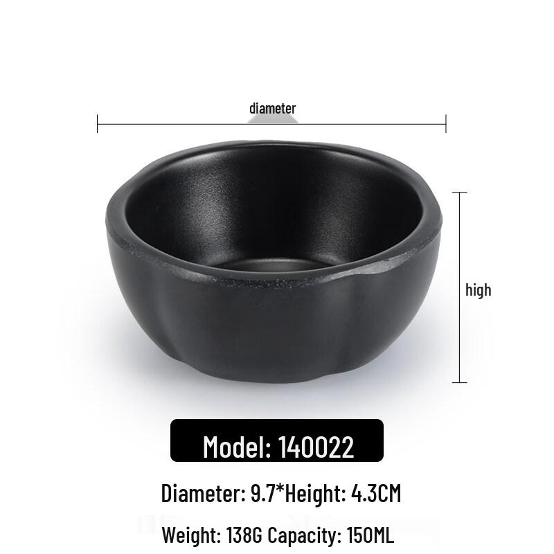 Black Melamine Dipping Bowl