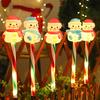 Solar Christmas Lawn Lights Santa Snowman Stake Lamps for Yard Outdoor Warm White LED Garden Lighting