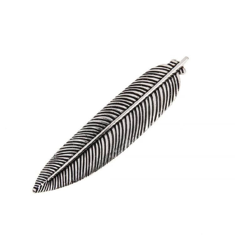 Engraved Leaf Shape Hairclip for Formal Occasion French Metallic Vintage Side Pin Spring Hair Clip Hair Styling Tool