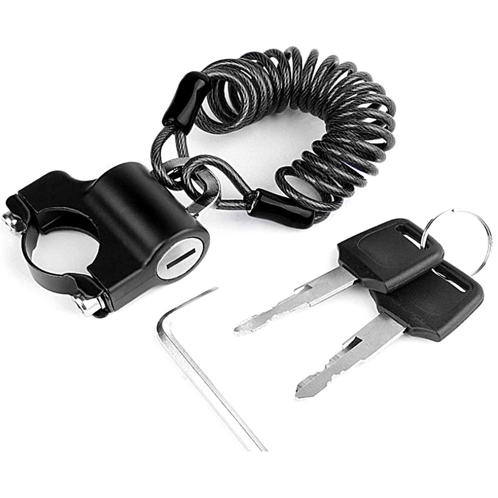 

SAKIRABITO Замок для шлема, Тросовый замок, Замок для мотоцикла, Замок с ключом, Мотоцикл, Велосипед, Противоугонный замок, Держатель для шлема, Противоугонный, 2 ключа (черный)