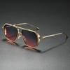 Ins Popular Unisex Pilot Frame Casual Gradient Trendy Sunglasses For Men Outdoor Driving Fishing Vacation Accessories