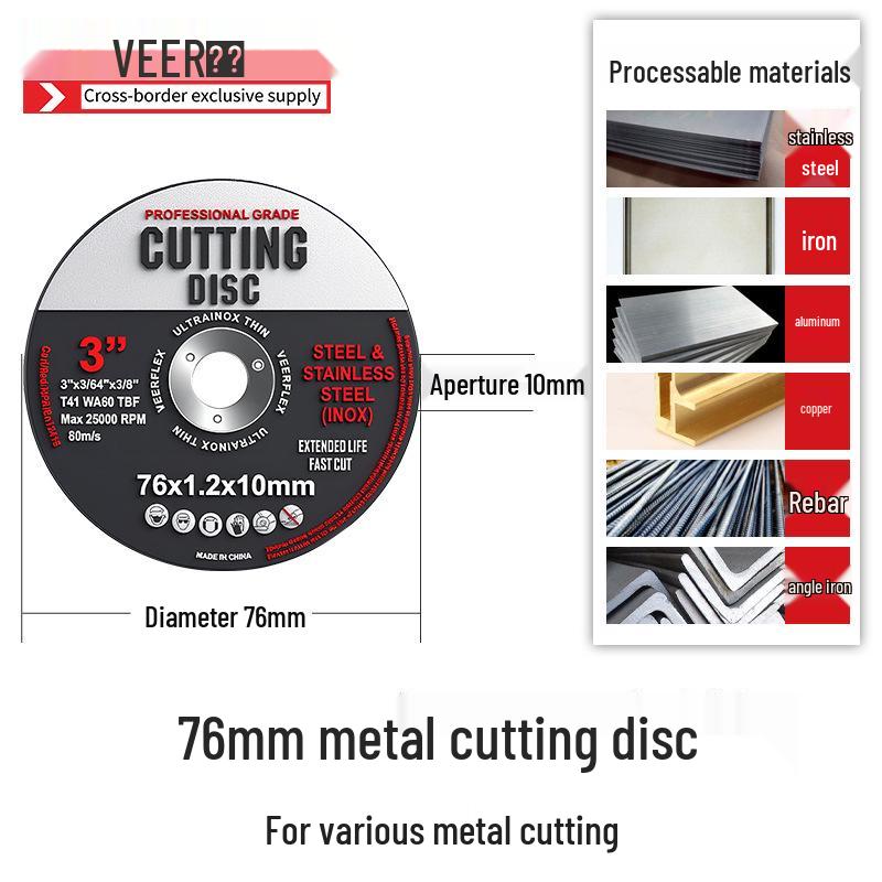 3-inch Mini Angle Grinder Disc for Tile, Stone, Wood, Metal – 75/76mm Saw Blade & Flap Grinding Wheel