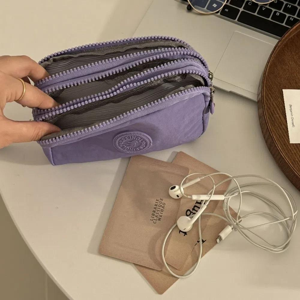 Large Capacity Men Cloth Wallet With Lanyard Nylon Phone Bag Korean Style Simple Money Bag Unisex