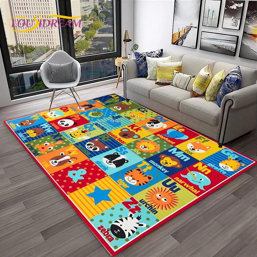 Alphabet ABC Early Education Cartoon Children Crawling Carpet Rug for Bedroom Living Room Sofa Decoration,Large Decor Floor Mat