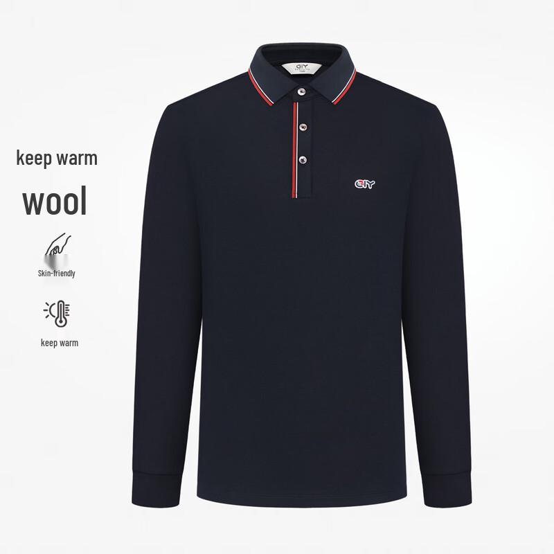 Goldlion GY Men s Long-Sleeve Solid Polo Sweatshirt XL