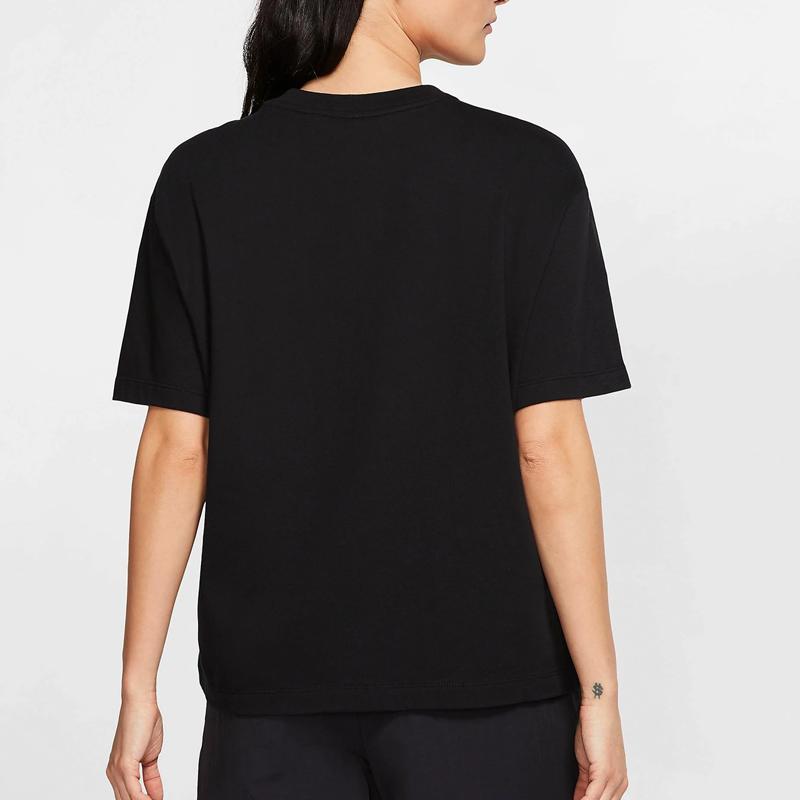 Nike Sportswear Essentials Embroidered Logo Short Sleeve T-Shirt Women Tops Black CT2587-010