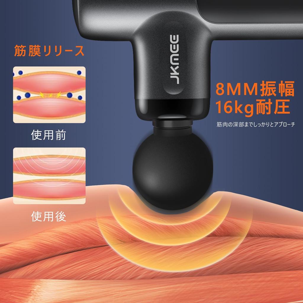 JKMEE Fascia Release Gun Handy Gun Upgrade Mini Fascia Mode 4 Silicon Heads 8mm Amplitude 5 Levels of Strong Vibration Release Gun Fascia Release