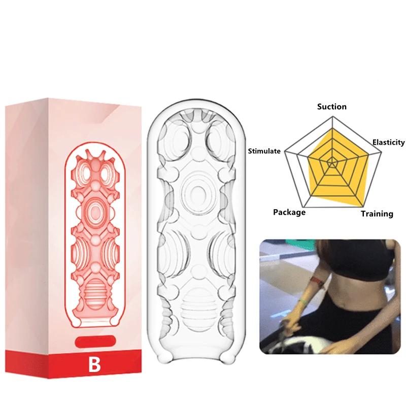 Male Masturbator Cup Soft Pussy Sex Toy Transparent Vagina Adult Endurance Exercise Adult supplies Vacuum Pocket Cup for Men