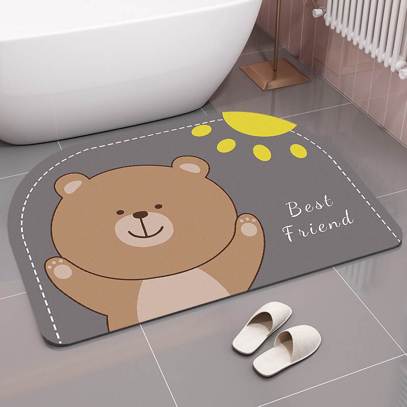 Bathroom diatom mud floor mat absorbent cushion toilet toilet floor mat non-slip toilet quick drying small carpet household