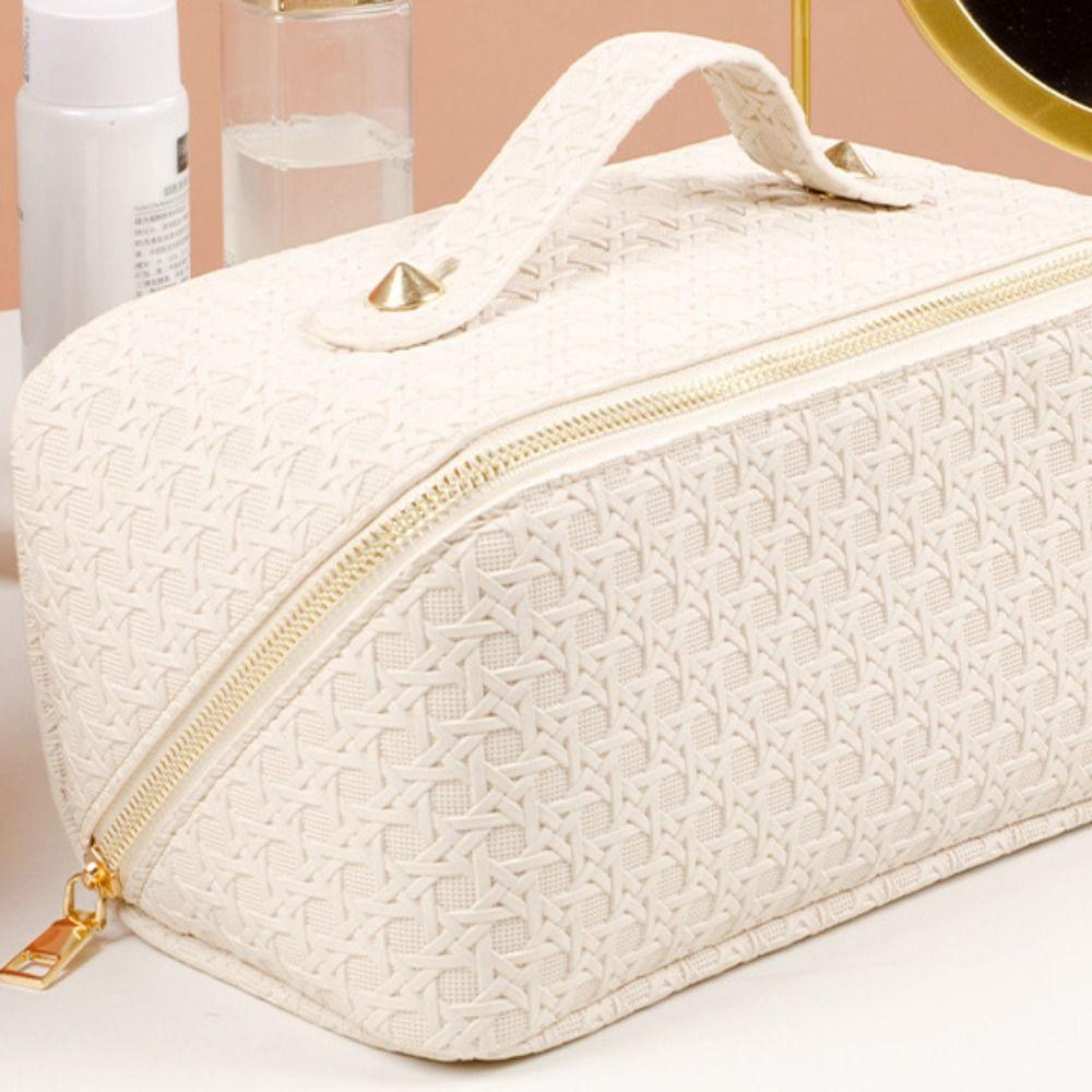 Large Capacity Cosmetic Bags Pu Leather Ladies Storage Bag Travel Makeup Case  Toiletry Bag
