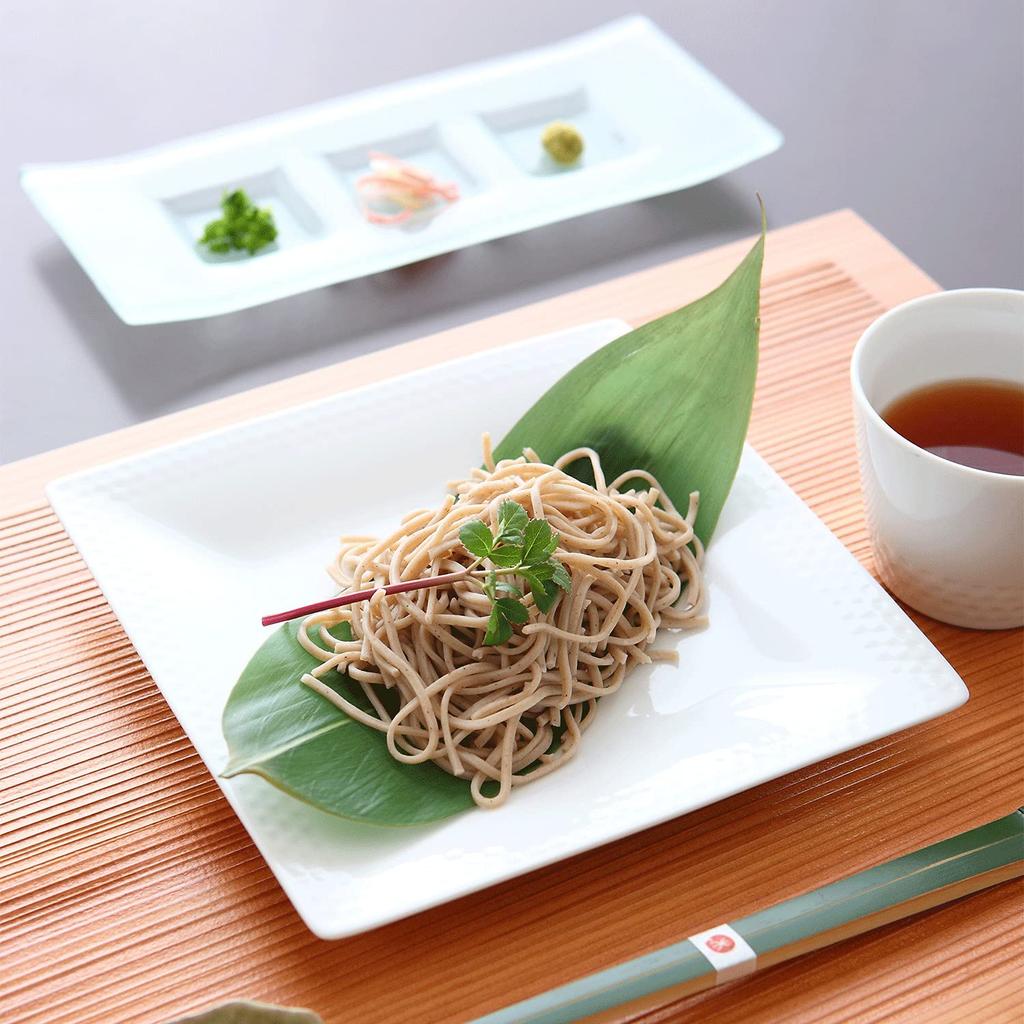 Noritake Square Plates (Pair) 19cm Rhythm White, Microwave and Dishwasher Safe, Fine Porcelain, P5340A/1610