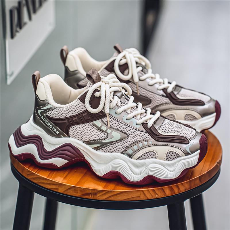 

Новые мужские кроссовки на толстой подошве, увеличивающие рост, мужские сетчатые спортивные кроссовки, студенческая повседневная мужская обувь GZ1227 44 бежевый