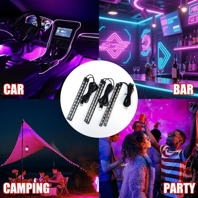 USB Auto Ambientebeleuchtung 1-zu-2 Mehrfarbige LED Innenraum Stimmungslicht Kit für Fußraum Armaturenbrett Plug Play Dekorative Beleuchtung für SUV