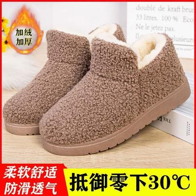 Cotton Shoes Women's New Winter Velvet Thickened Shoes Women's Shoes Fashionable Versatile Snow Boots Cold-proof and Warm Cotton Boots