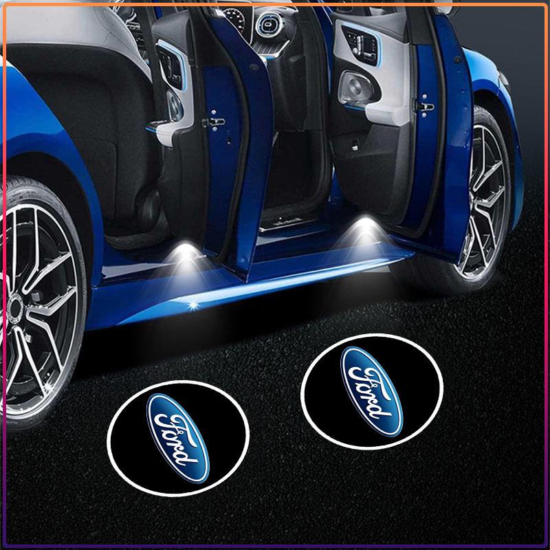 2pcs Car Door Welcome Lights Led Projector Lamp Auto Accessories For Ford Focus Mondeo Kuga Fiesta MK7 Escort Explorer Edge 2 4 MK2