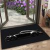 Fashion Black Sports Car Pattern Rug Mat Non-slip Stain Resistant Carpet for Living Room Bedroom Idea Car Enthusiast Gift