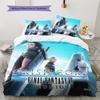 Final Fantasy Pattern Bedding Quilt Set Quilt Cover Pillowcase Home Decoration Gift (1 * duvet cover + 2 * pillowcase, without core)