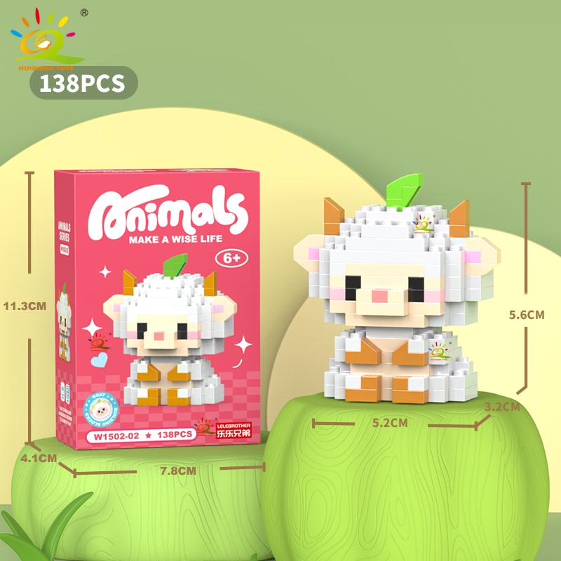 HUIQIBAO Mini Drăguț Anima Micro Blocuri de Construcție 3D Model Diamant LION Cărămizi DIY Jucării de Construcție Oraș pentru Copii Cadou