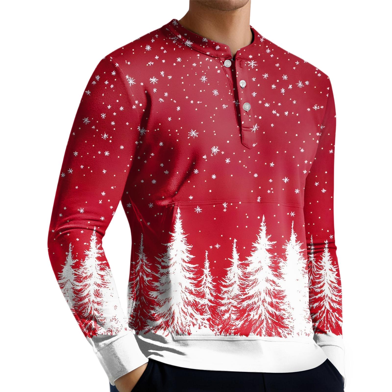 

Мужской повседневный свитшот на пуговицах, модная футболка с длинным рукавом с принтом, пуловер XL