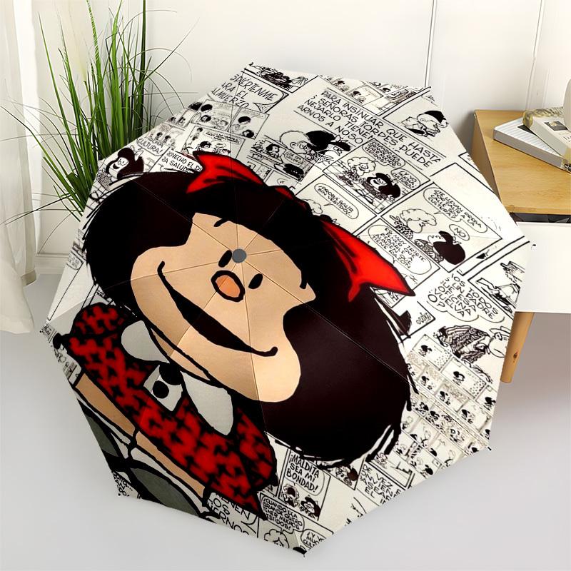 

Mafalda, Comic Themed Automatic Opening and Closing Umbrella, Compact Travel Umbrella, Lightweight and Portable, Suitable for Beach Commutin
