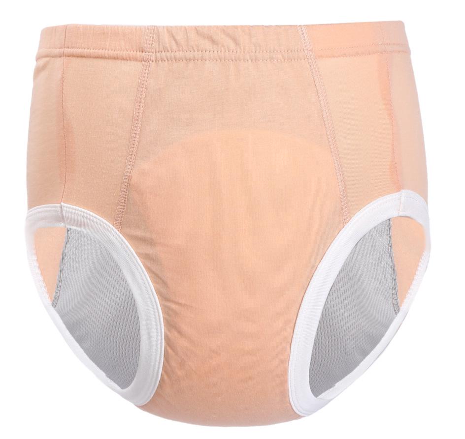 

Elderly Leak-Proof Washable Cotton Incontinence Pants – Reusable Absorbent Diaper for Bedridden Care S (30-40kg) оранжевый
