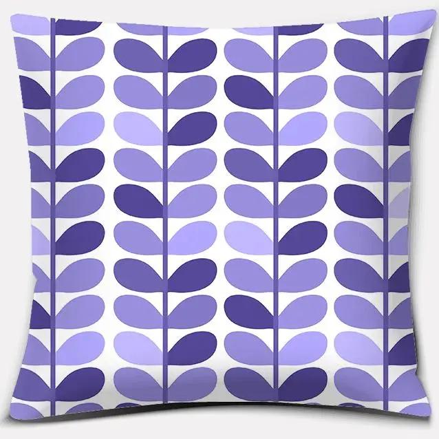 Purple Pattern Pillow Home Office Decoration  Bedroom Sofa Car Cushion Cover
