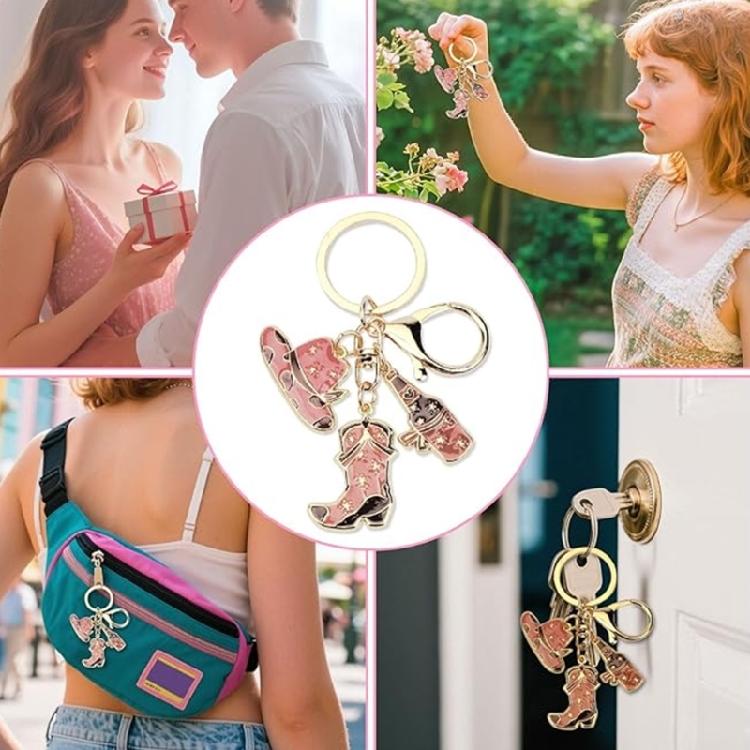 Modern Western Styles Metal Bag Charm Decorative Hat Boot Ornament Fashion Bag Pendant Phone Decors For Daily Use