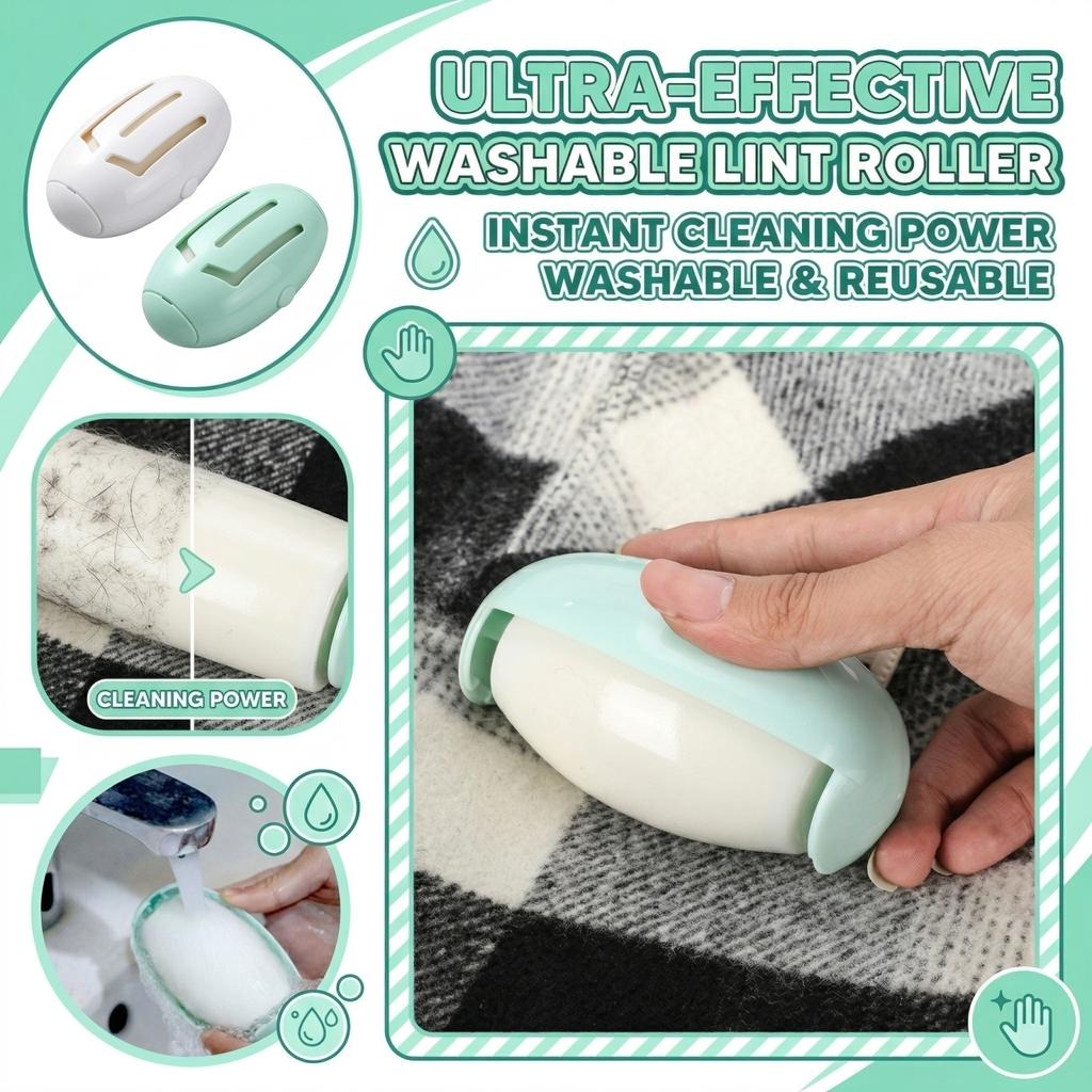 Sticky Lint Roller – Extra Grip Adhesive Pet Hair Remover, Reusable Washable Exterior With Carry Handle, Fast Cleaner For Bedding, Clothes & Household
