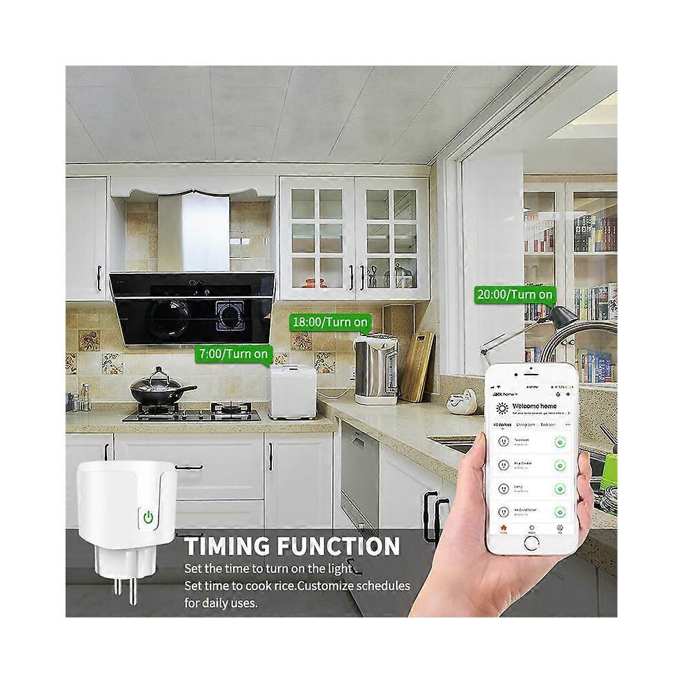 (8 pcs)Prise Intelligente WiFi Tuya 16A/20A Prise Intelligente UE Avec Surveillance de Puissance Fonction de Minutage Contrôle Vocal Via Alexa Google Home Yandex