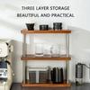 Multifunctional Wood Rack with 3 Layers Coffee Cup Display Stand Multilayer Storage Shelf Practical Cup Organizers