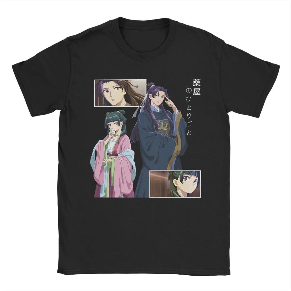 Maomao y Jinshi Los Diarios de una Boticaria Camiseta Unisex Algodón Tops Casual Cuello Redondo Manga Corta