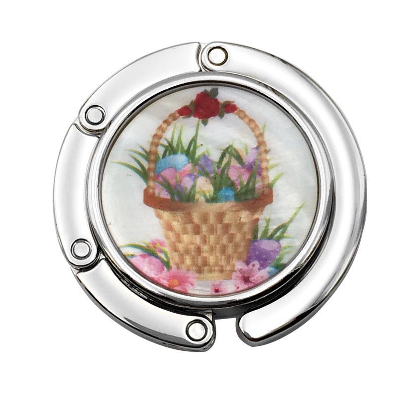 Kreativer runder Muschel Falt-Handtaschenhaken - Flacher Clip Aufhänger für Tischkante Taschenzubehör