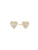 Gold Pavé Heart 925 Silver Stud Earrings E074-01G.