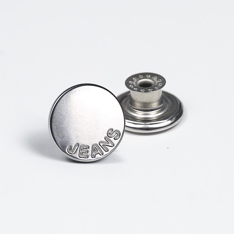 Antique Bronze Smooth Metal Tack Button for Jeans, Jackets & Dungarees with Engraving