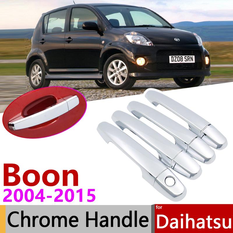 For Daihatsu Boon Sirion M300 2004~2015 Chrome Door Handle Cover Car Accessories Stickers Trim Set 2005 2007 2009 2011 2013 2014