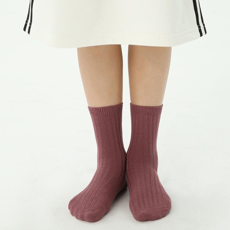 Kids Simple Crew Socks Plain Ankle Socks Breathable Booties Socks Calf Socks