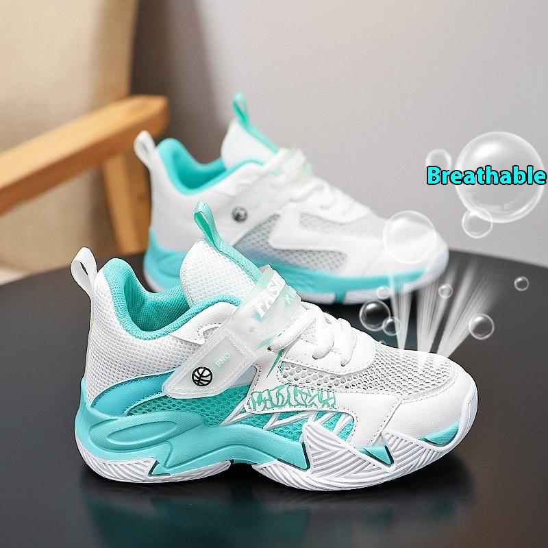 

Детские баскетбольные кроссовки Нескользящие Летние Дышащие Спортивные кроссовки для мальчиков Студенческие Практичные кроссовки 33 зелёный