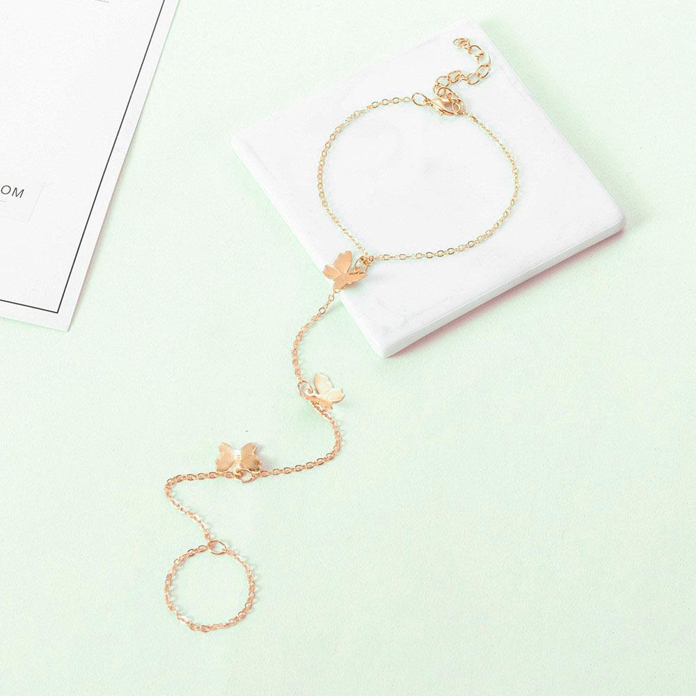 Bohemian Creative Fashion Anklet, Ethnic Style Women's Butterfly Pearl Foot Decoration