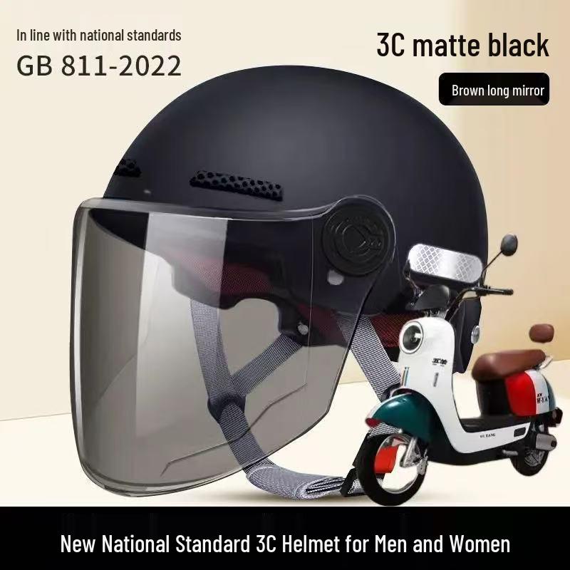 3C Certified Summer Motorcycle Half-Helmet for Men & Women, with Sun Protection, Universal All-Season Riding Hat