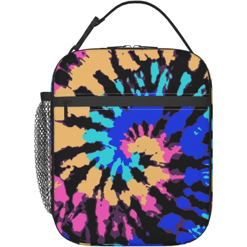 

Хиппи Радужный Психоделический Принт Тай-Дай С Завихрениями Акварельный Художественный Окрашенный Прочный Изолированный Ланч-Бокс Многоразовая Термосумка 26x21x11CM бежевый