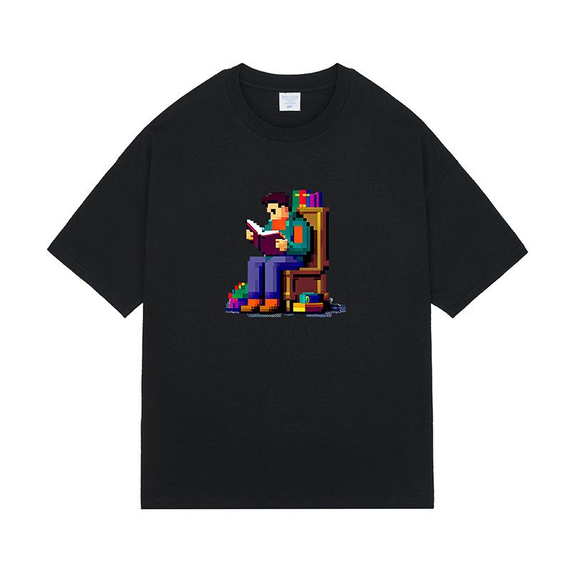 

Мужская утепленная футболка с короткими рукавами и принтом в стиле ретро, ​​летняя новая модная брендовая свободная футболка для мужчин XXL чёрный