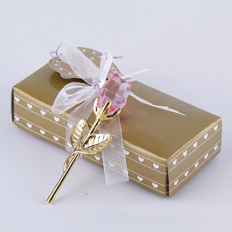 

Mother s Day European Creative Gifts Crystal Roses Crafts Ornament Valentine s Day Flower Gifts gold pole-pink