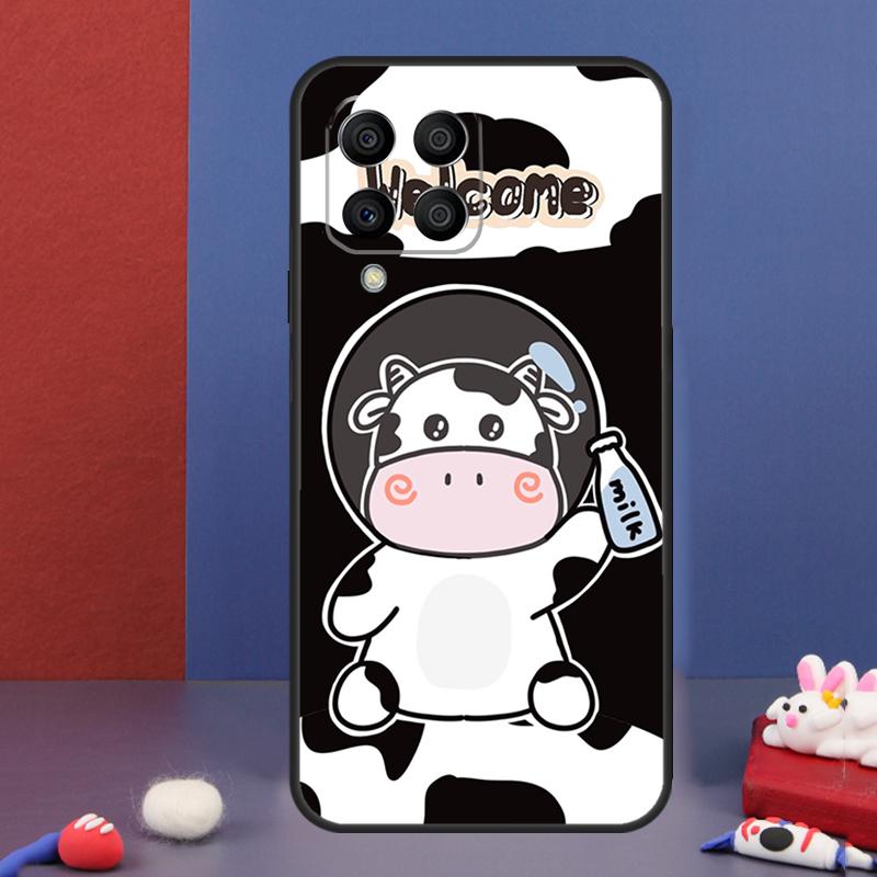 Milk Cow Skin Print Luxury Case For Samsung Galaxy M32 M52 M12 M16 M14 M54 M13 M33 M53 M56 M36 M31 M11 M35 M55 M15 M06