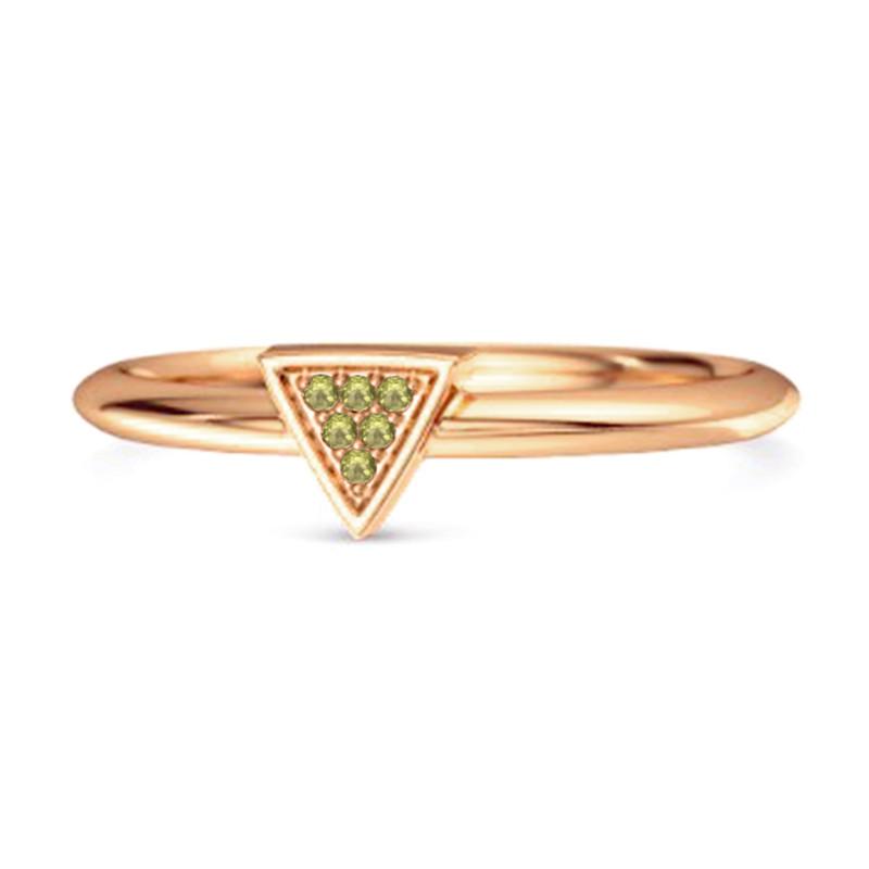 Peridot Minimalist Geometric Ring -925 Sterling Silver Rose Gold Vermeil 6