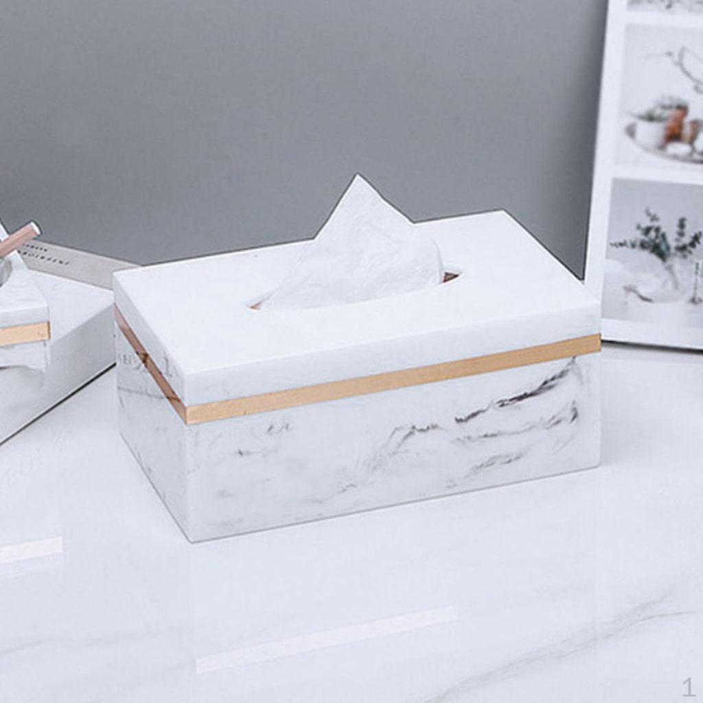 Creative Marbling Tissue Container Decoration Stand Stylish Napkin Box for Desktop Hotel Tables Tops